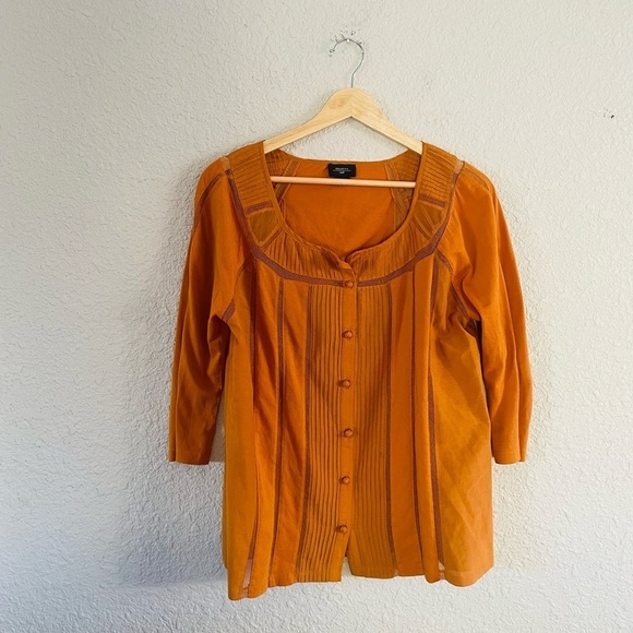 Anthropologie Deletta Screened Striped Silk Blend Blouse - Picture 9 of 11